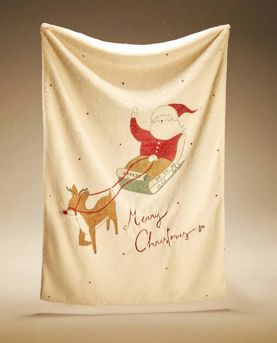 CHILDREN’S FATHER CHRISTMAS FLEECE BLANKET Zara Home