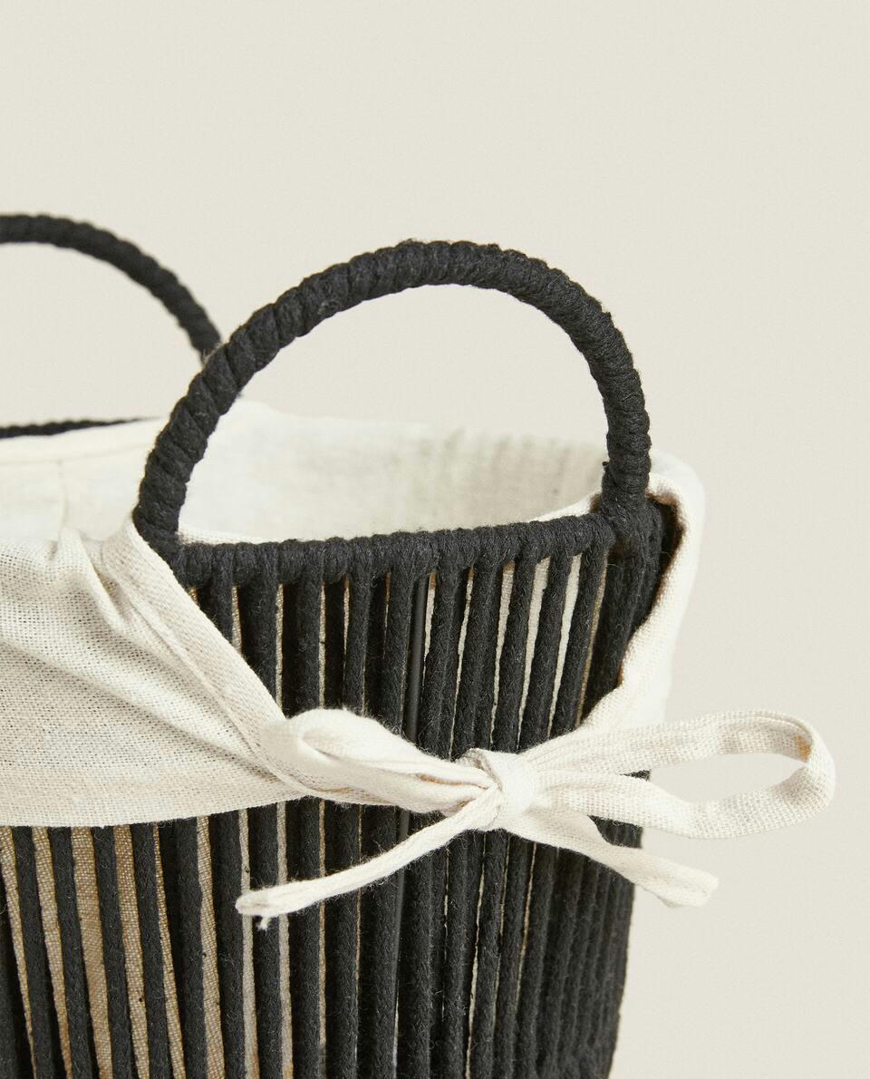 COTTON LINED WASTEPAPER BASKET