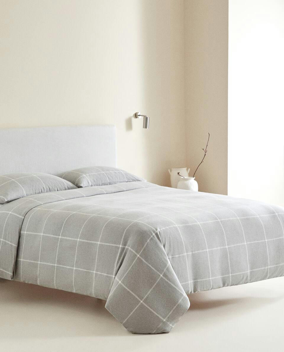 CHECK FLANNEL DUVET COVER