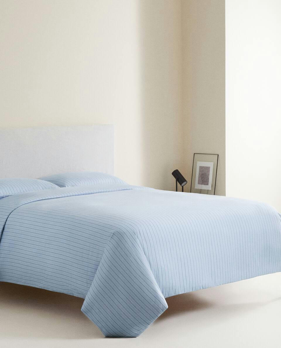 (300 THREAD COUNT) STRIPED WASHED SATEEN DUVET COVER