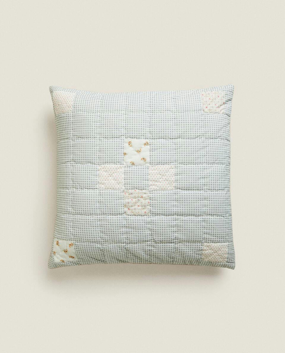 FLORAL PATCHWORK CUSHION COVER