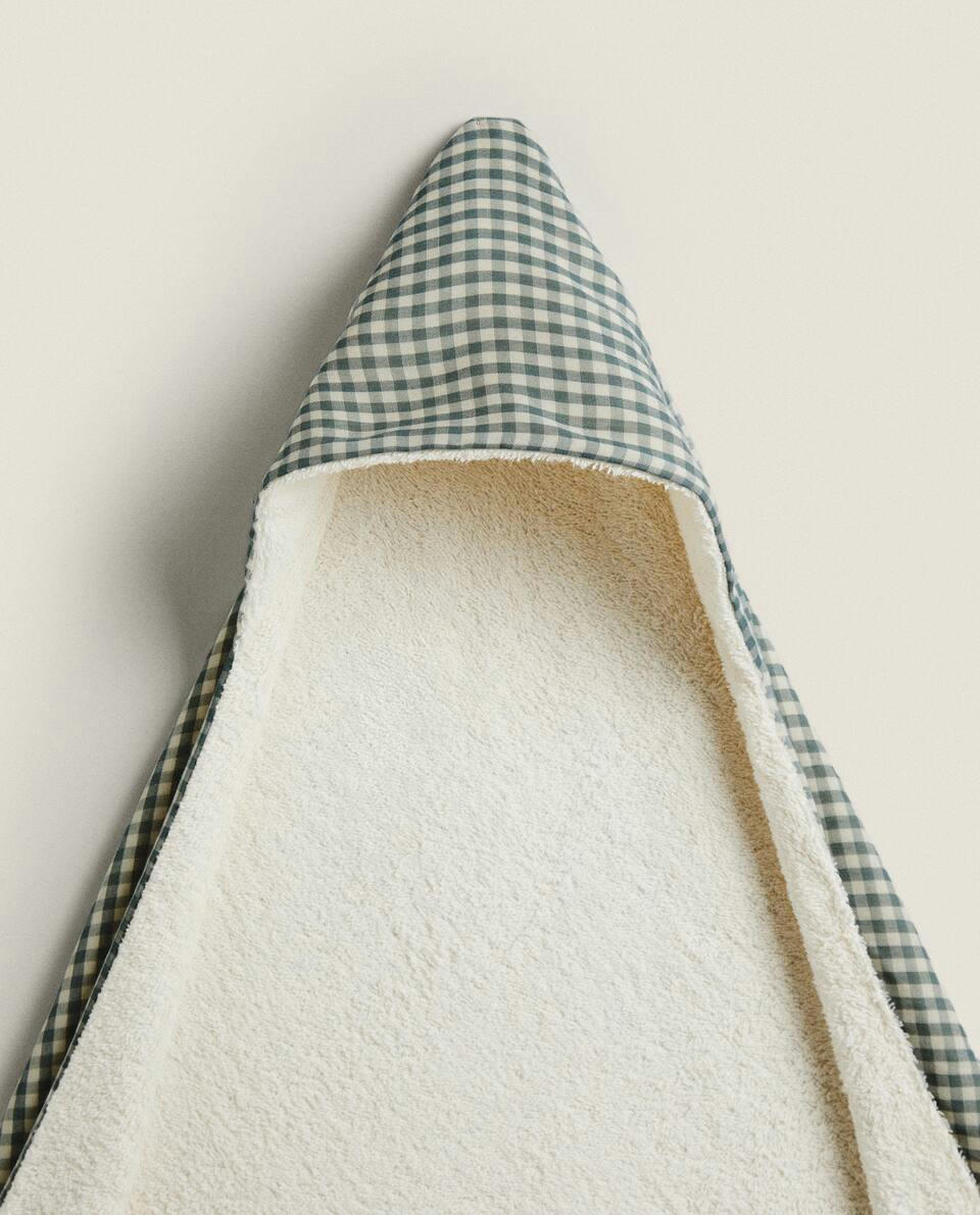 GINGHAM CHILDREN'S BATH TOWEL