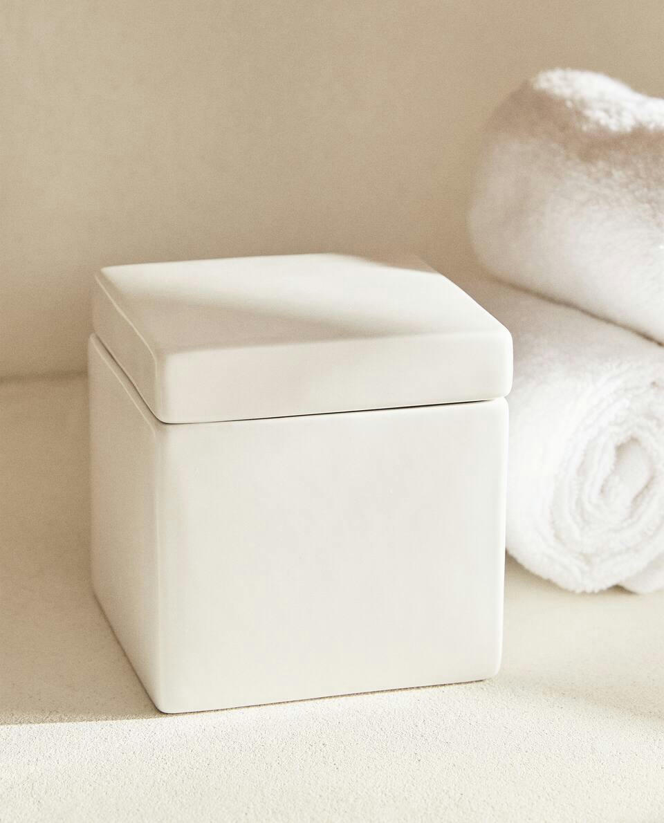 WHITE EARTHENWARE JAR