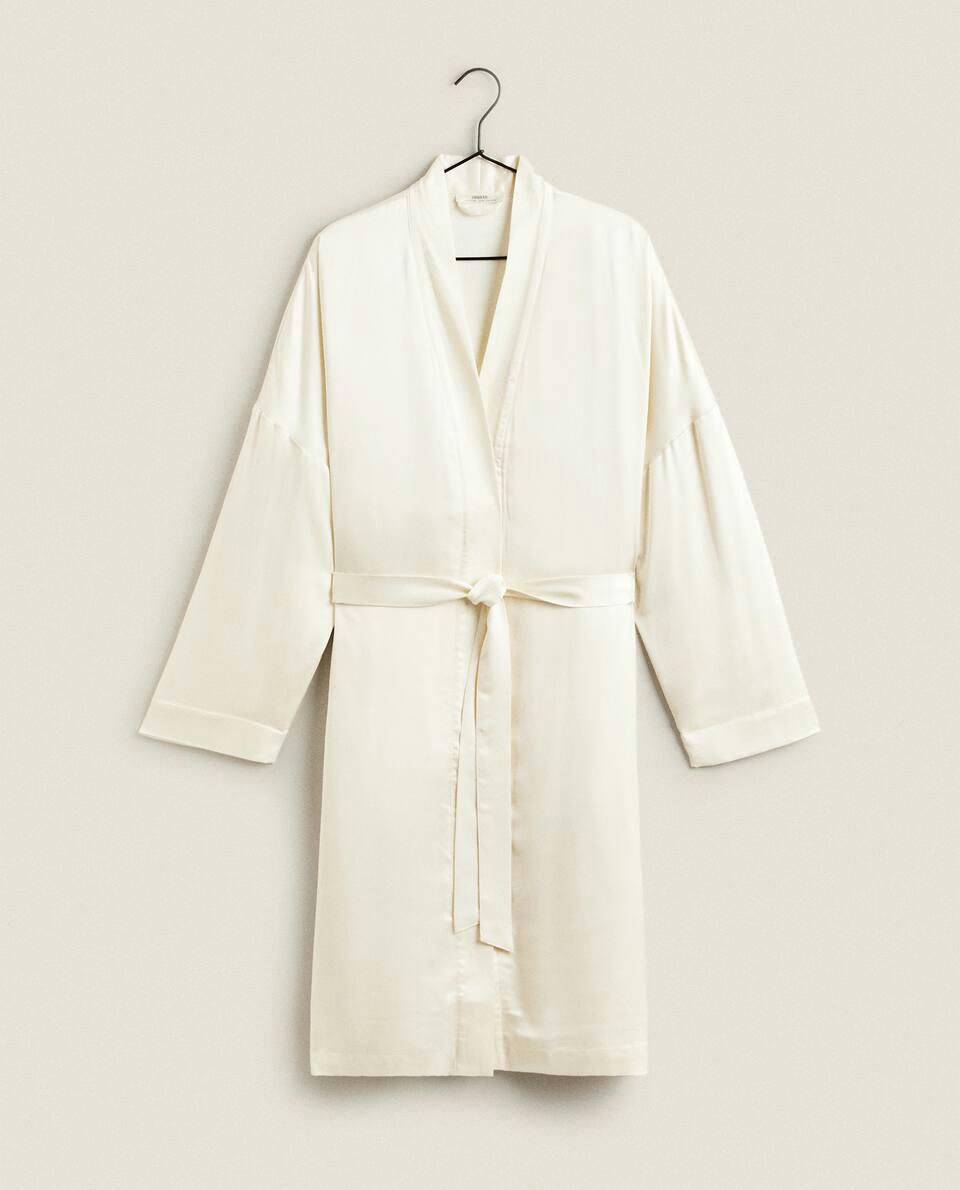 PLAIN SATEEN DRESSING GOWN