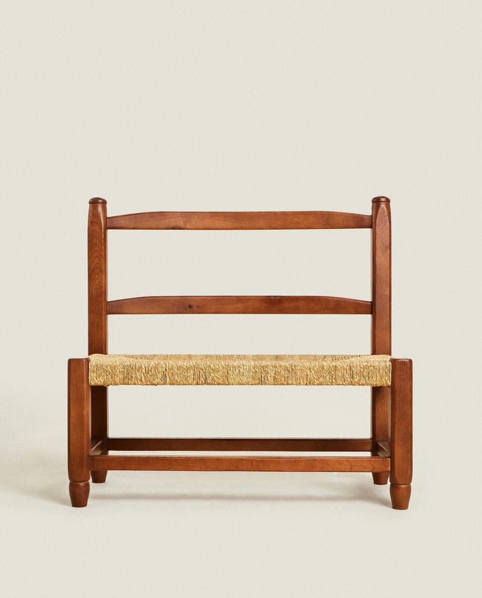 WOODEN BENCH WITH BACK
