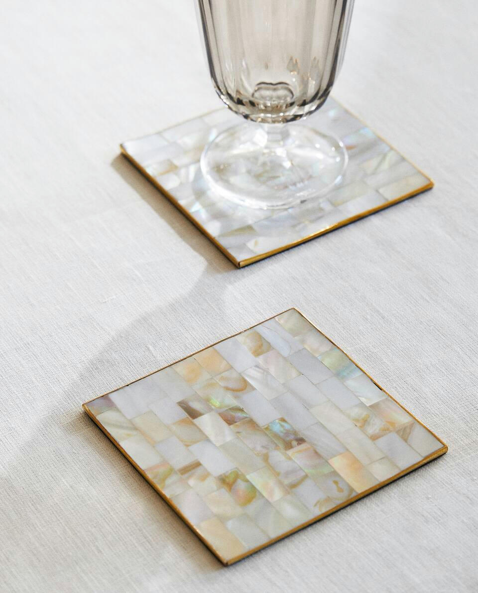 MOTHER-OF-PEARL COASTER (PACK OF 4)