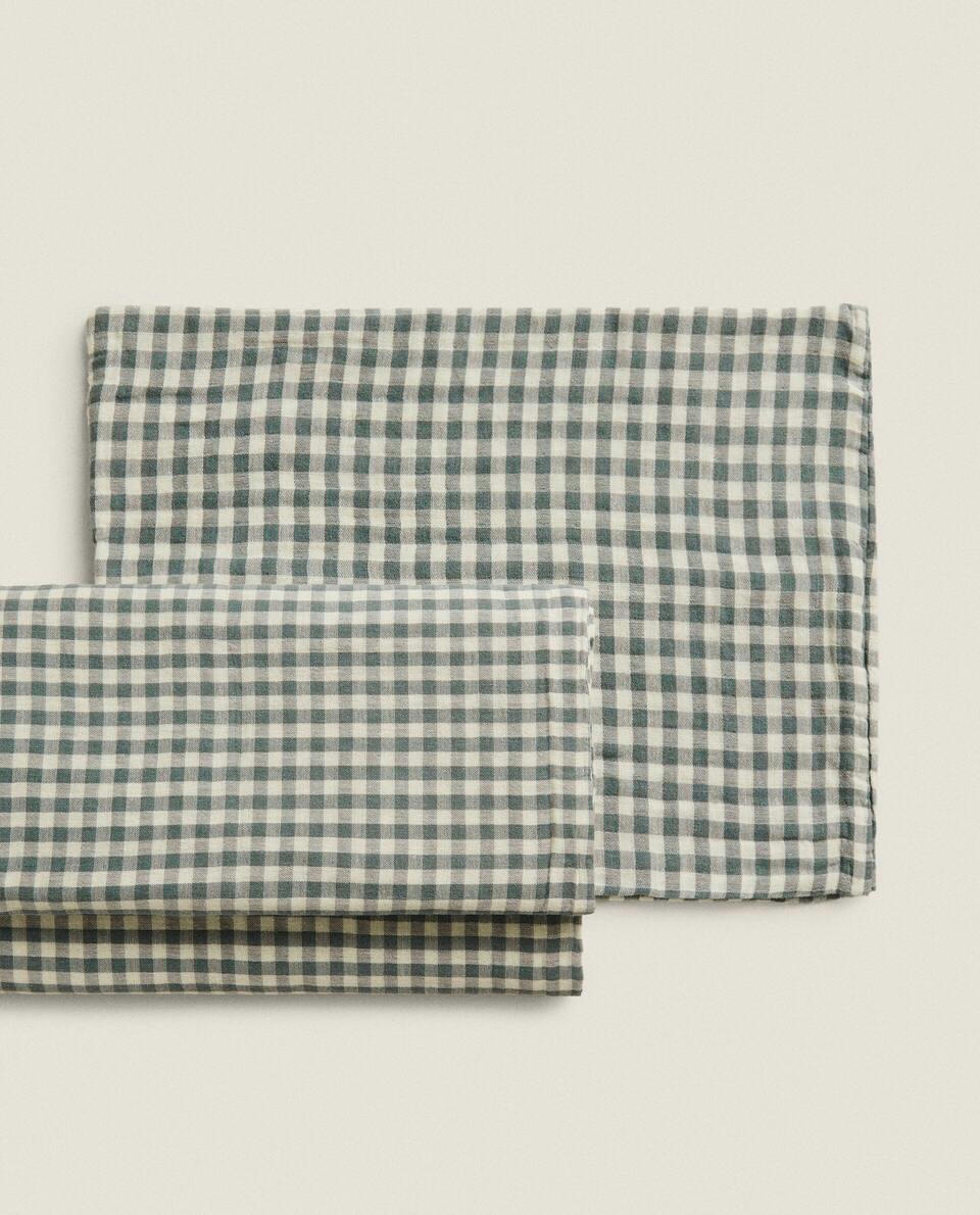 GINGHAM DUVET COVER AND PILLOWCASE SET