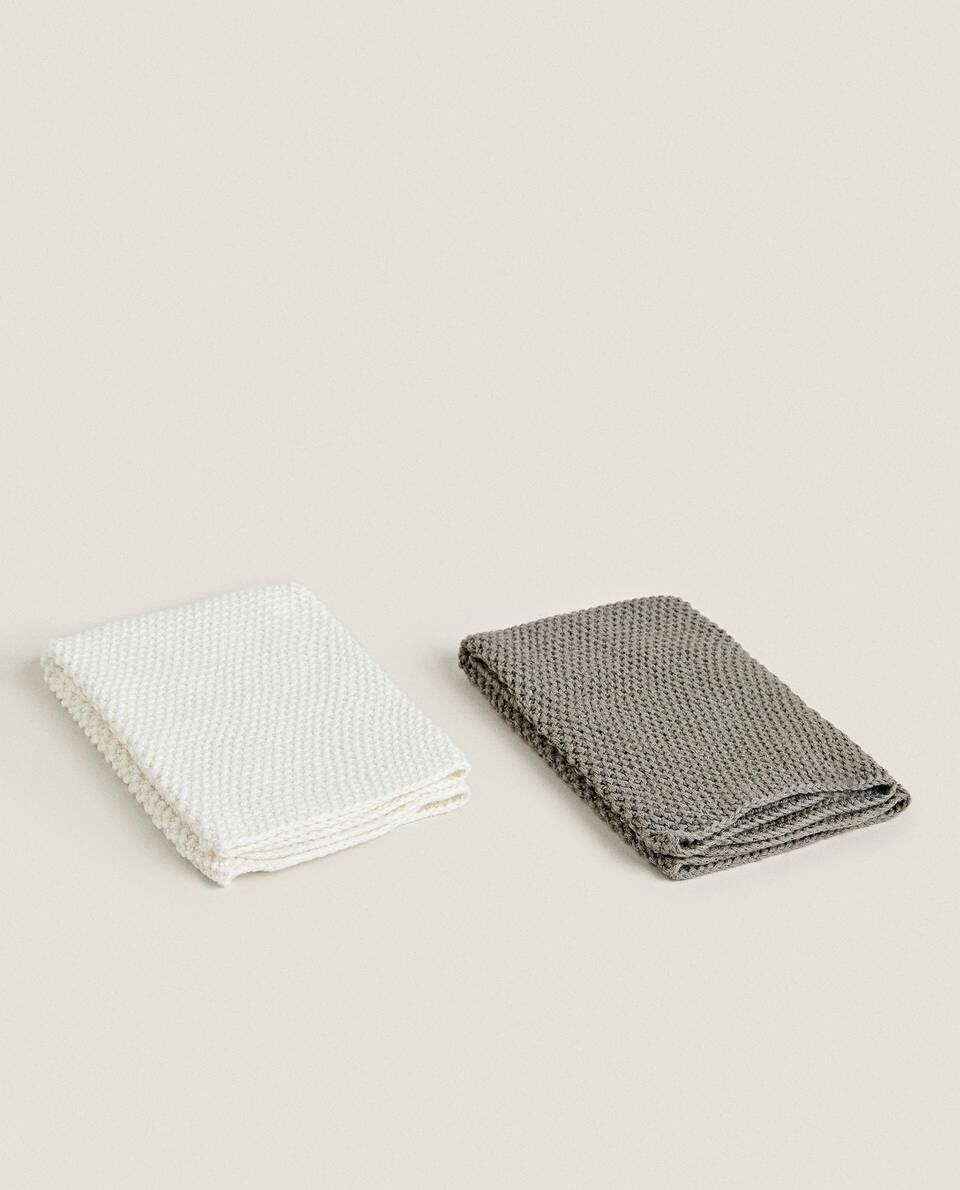 CHUNKY KNIT TEA TOWEL (PACK OF 2)