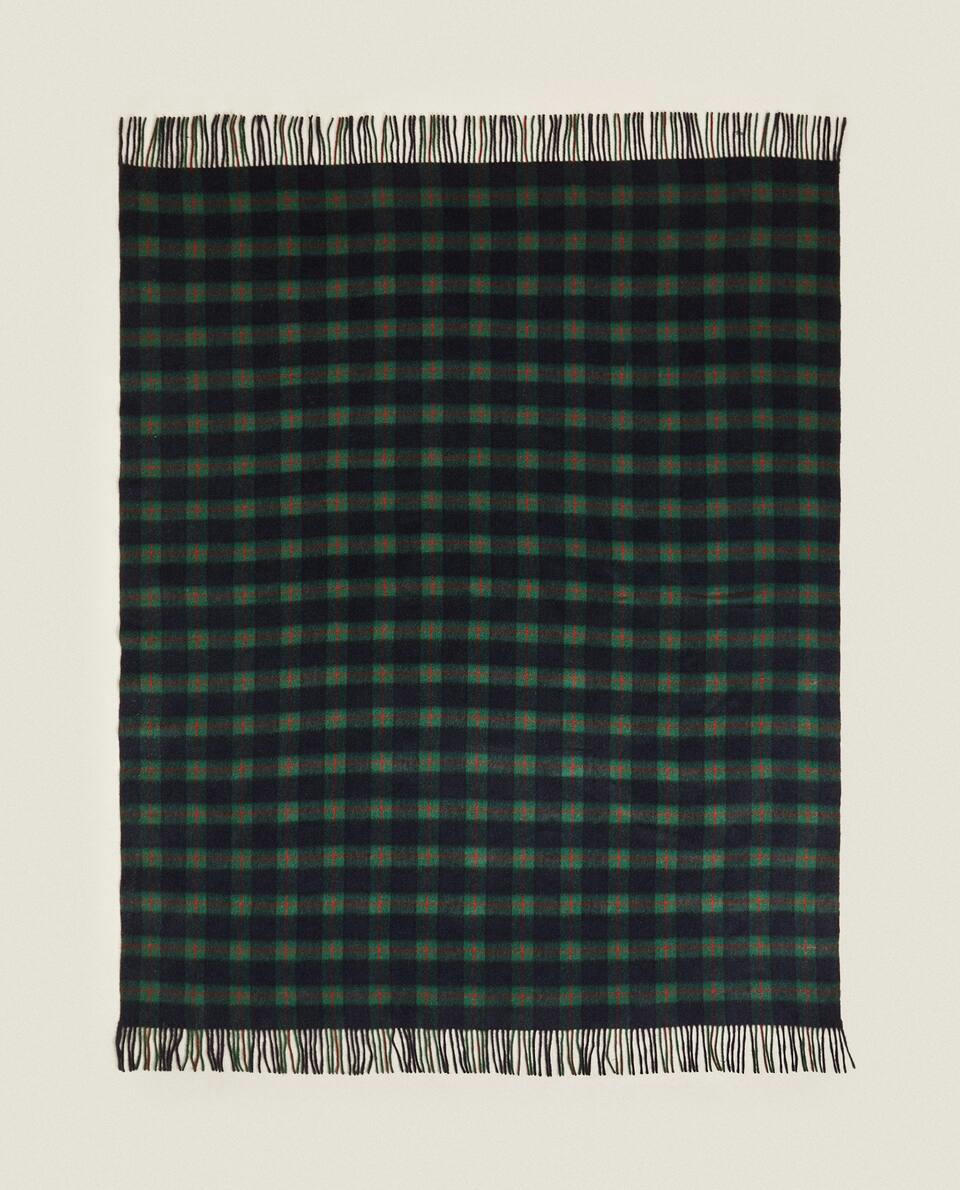CHRISTMAS TARTAN CHECK WOOL BLANKET