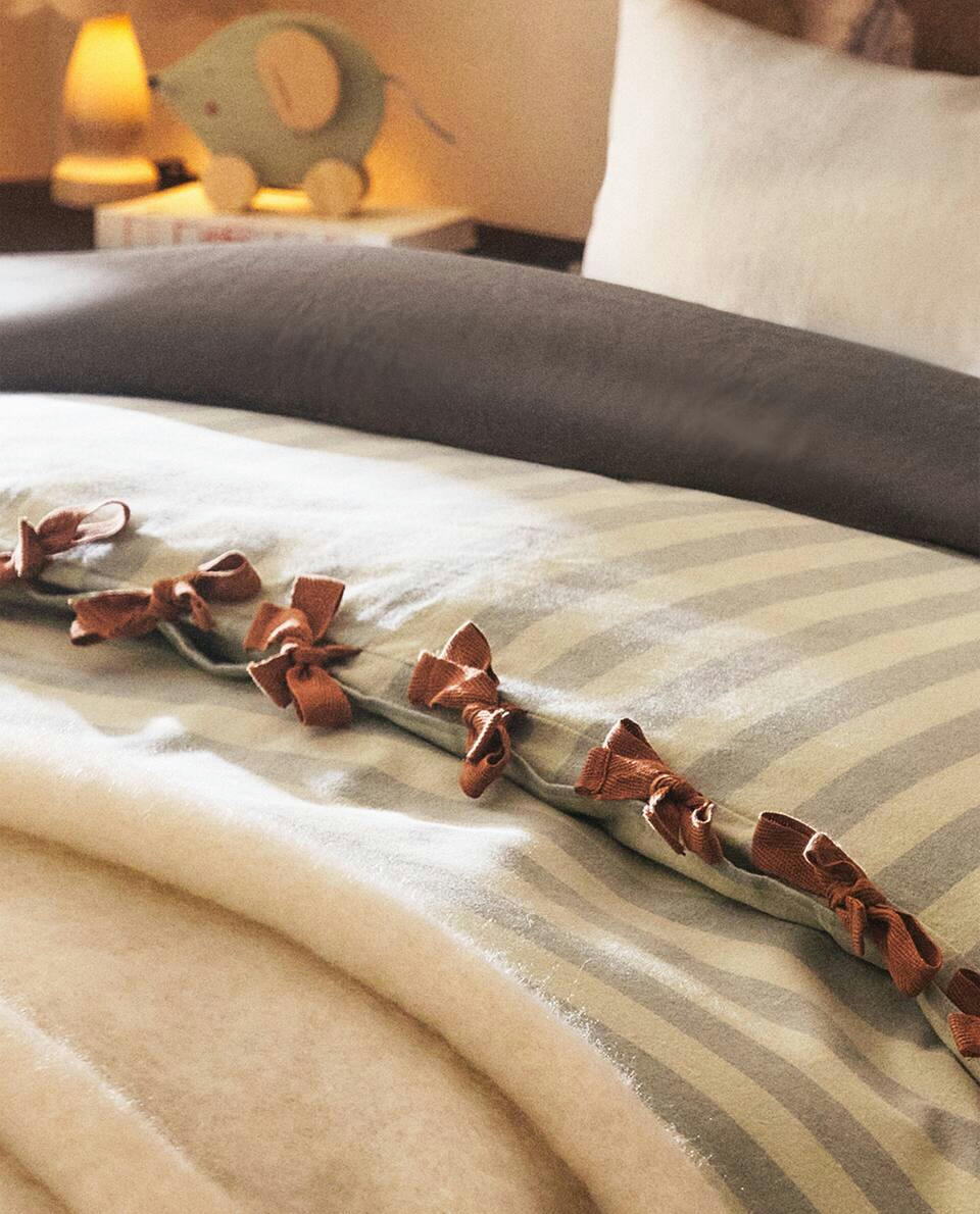 STRIPED FLANNEL DUVET COVER