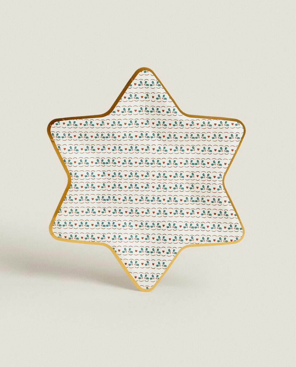 PACK OF CHILDREN’S CHRISTMAS STAR PAPER PLATES (PACK OF 12)
