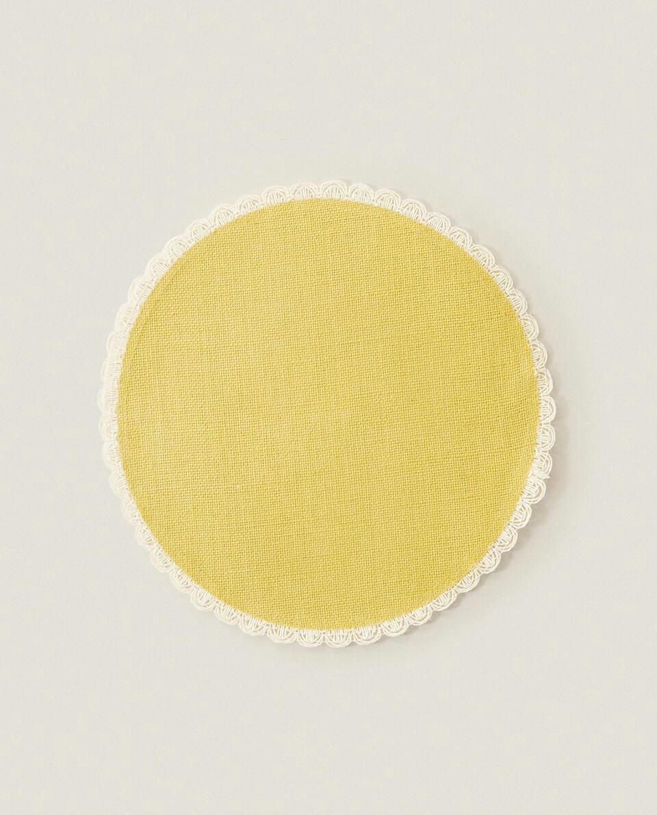 JUTE PLACEMAT WITH BLONDE LACE