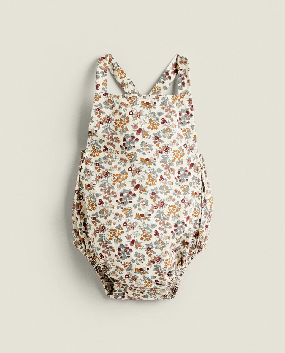 FLORAL PRINT FABRIC CHILDREN'S DUNGAREES