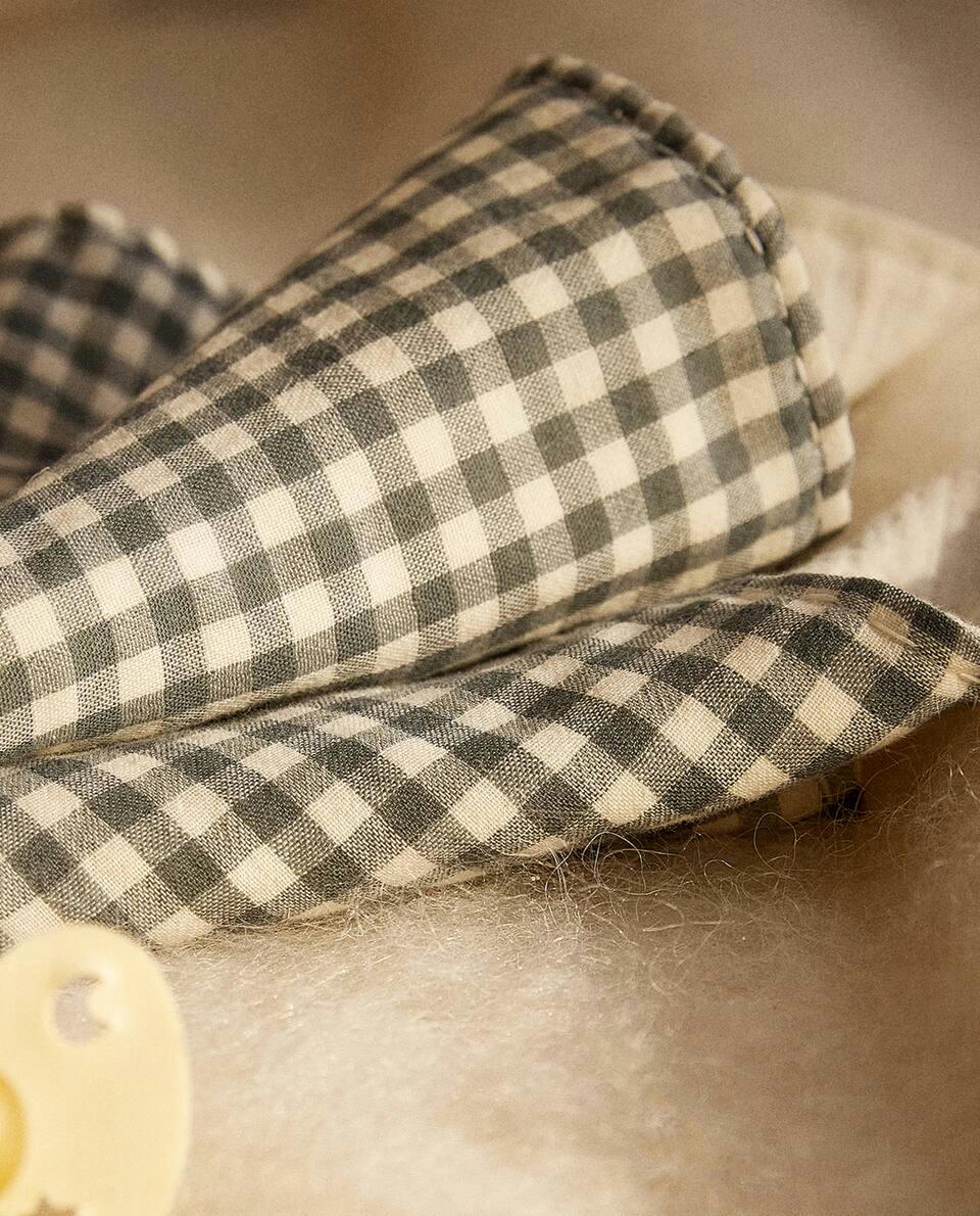 GINGHAM BABY DUMMY BLANKET
