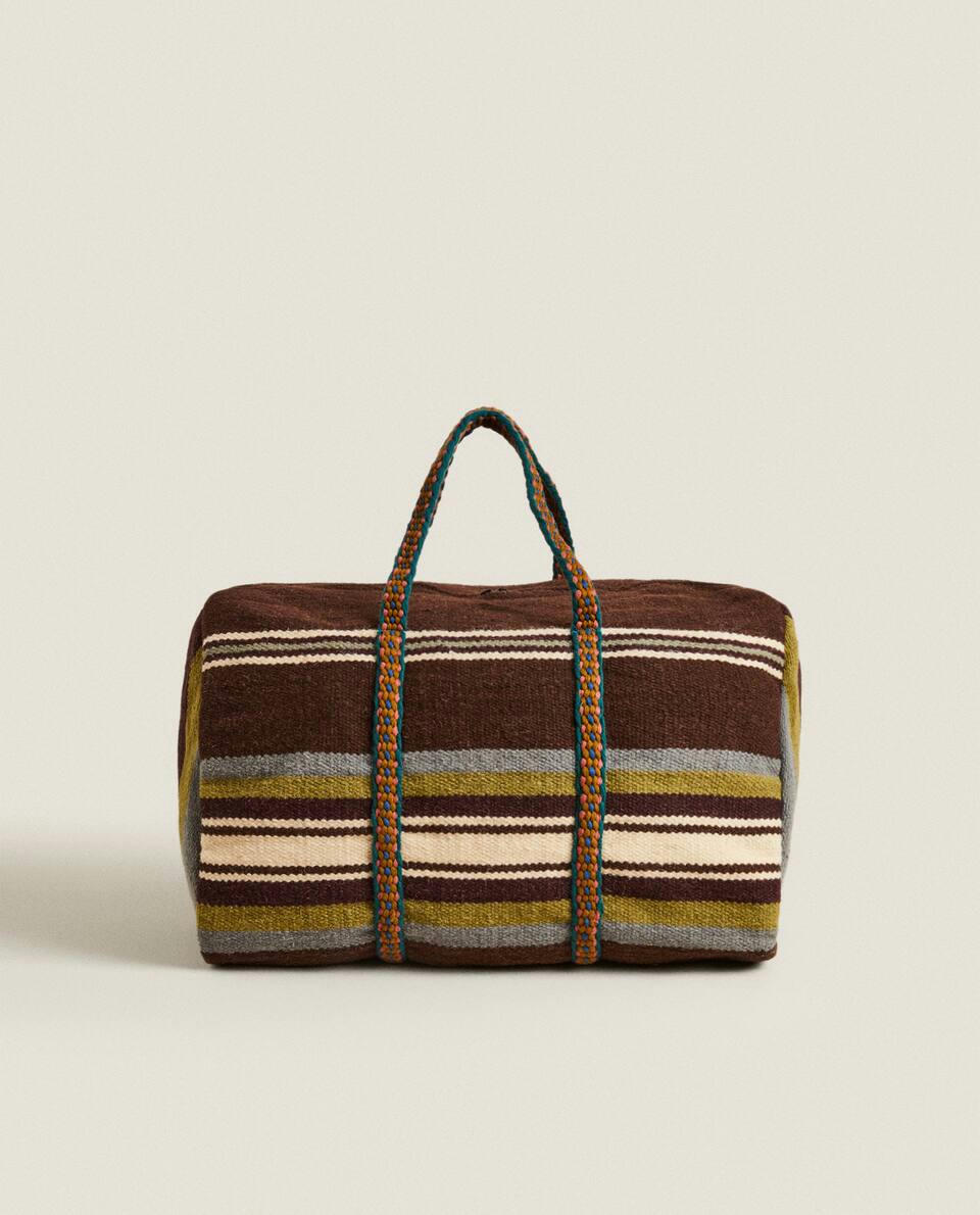MULTICOLOURED WOOL TRAVEL BAG