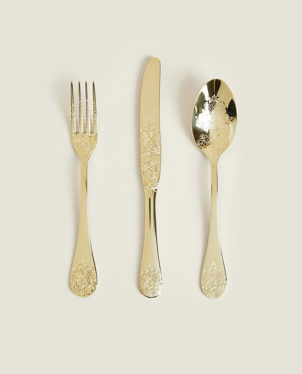 DECORATIVE ENGRAVED CUTLERY SET (3-PACK)