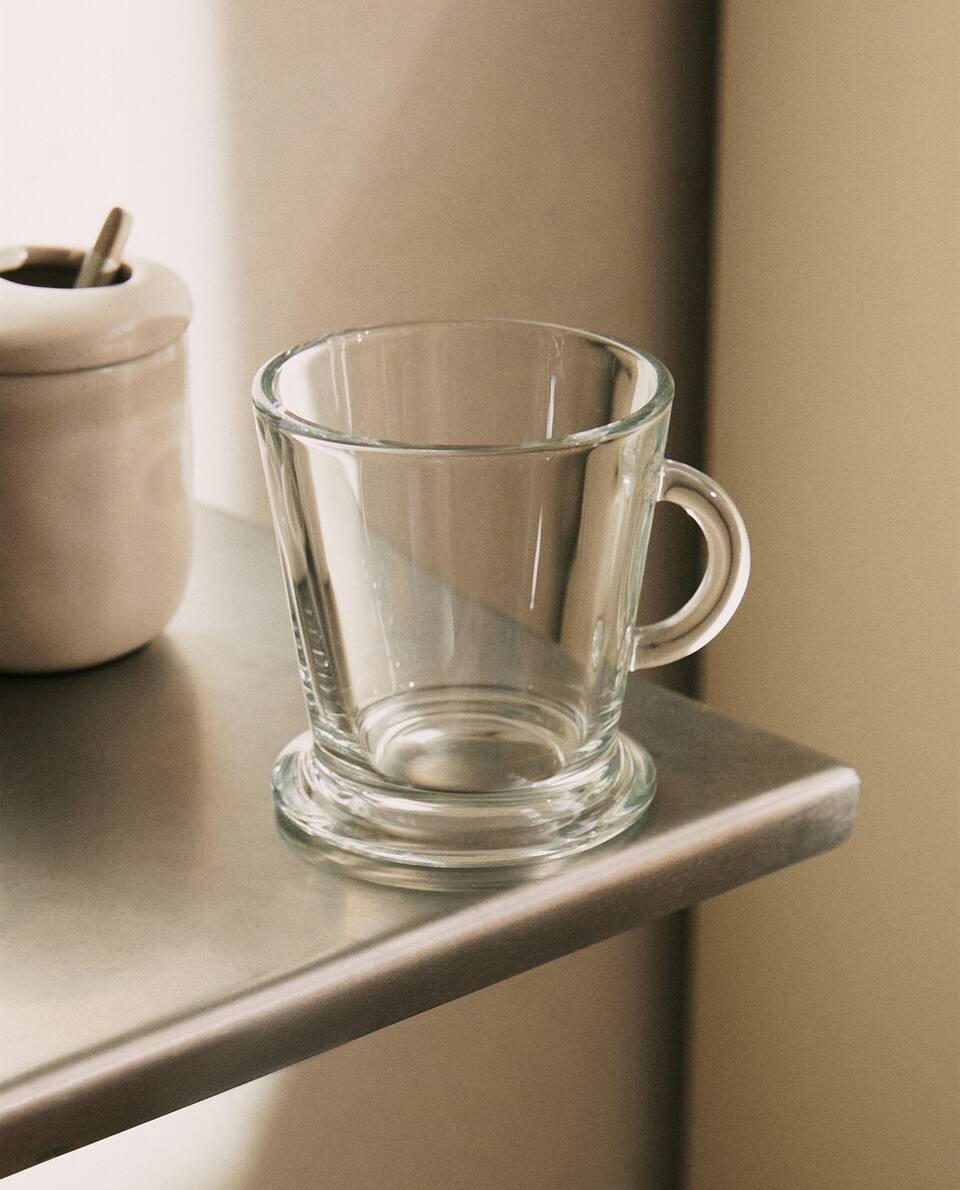 TRANSPARENT GLASS CAPPUCCINO CUP