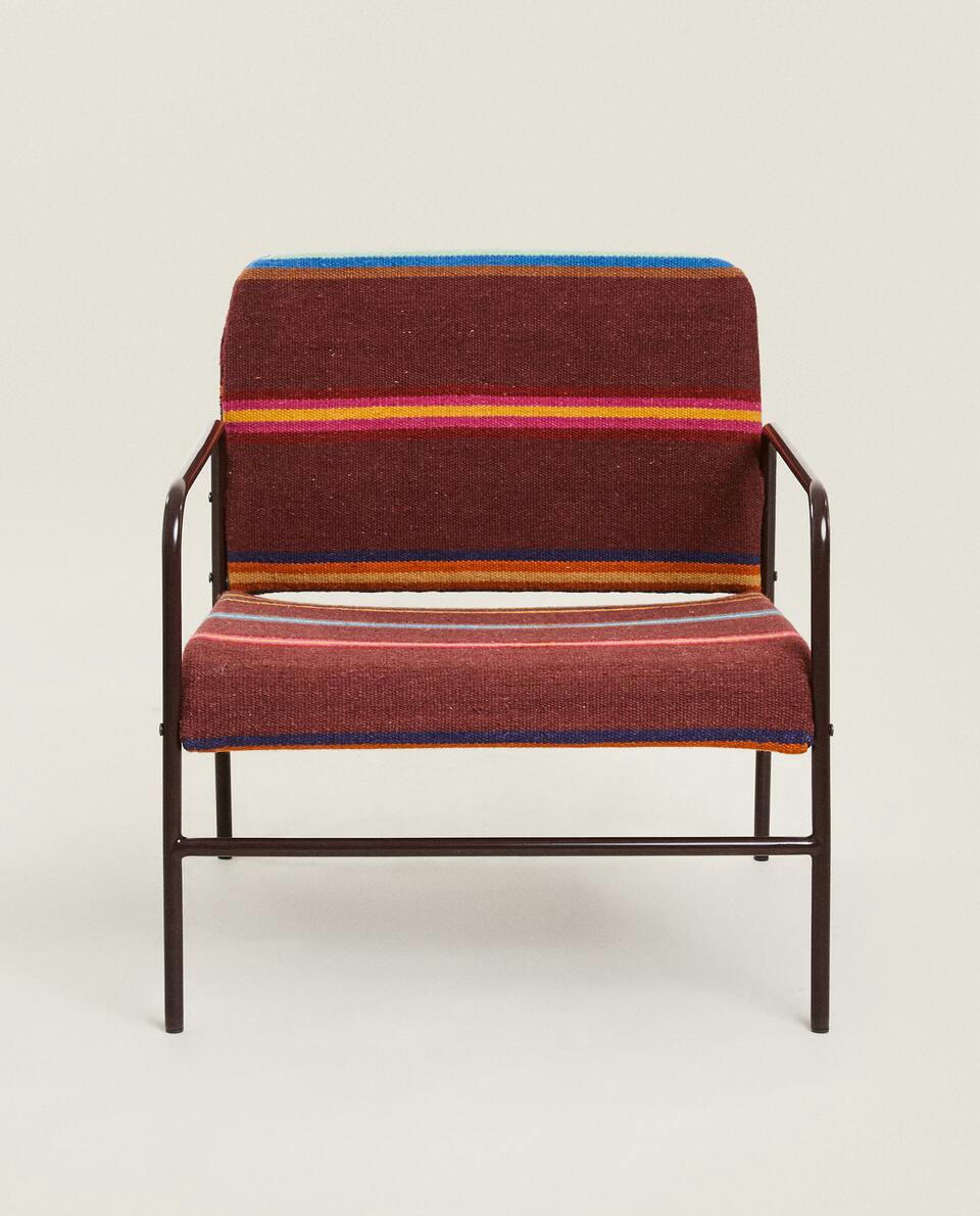 MULTICOLOURED WOOL ARMCHAIR