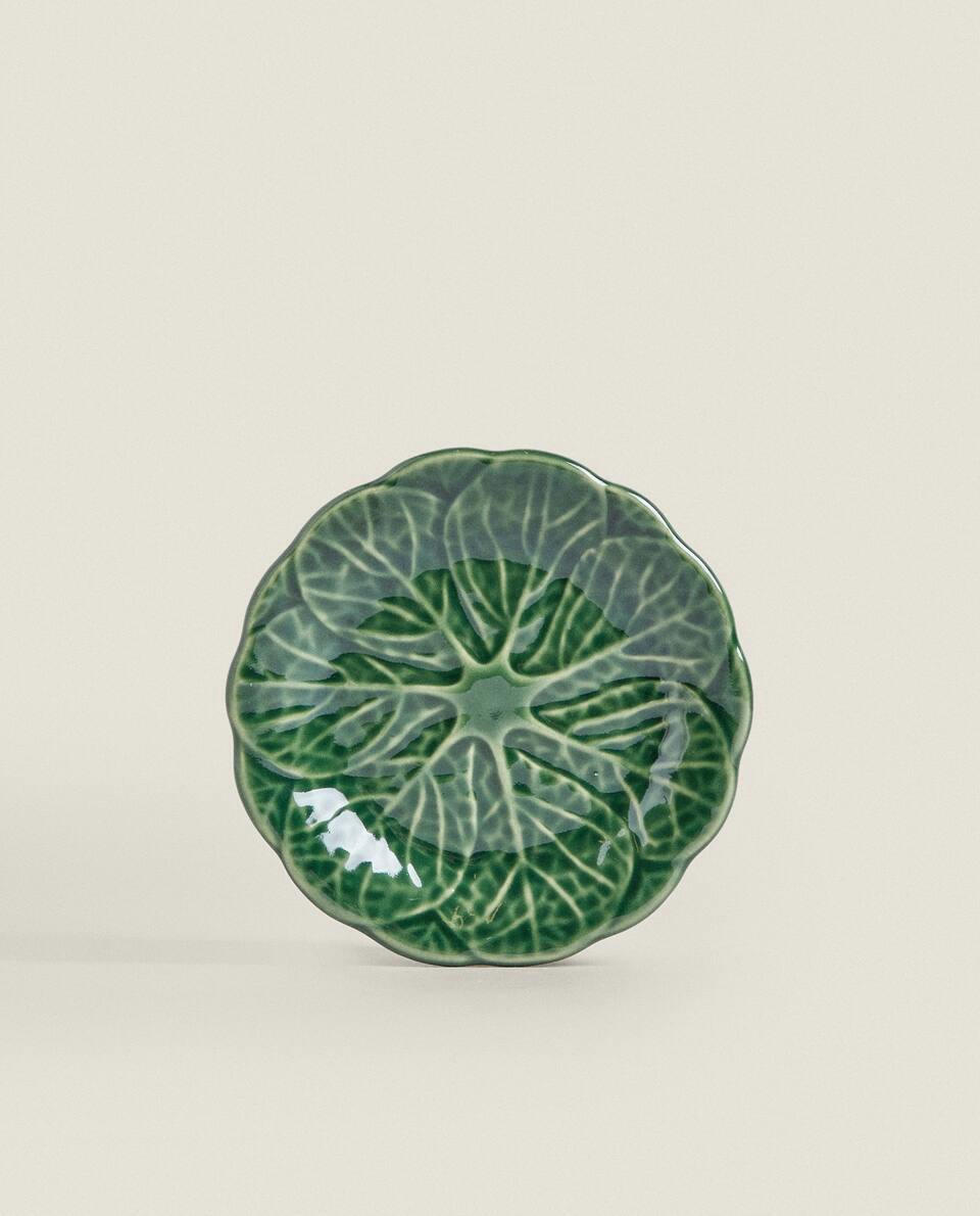 CABBAGE LEAF EARTHENWARE SIDE PLATE