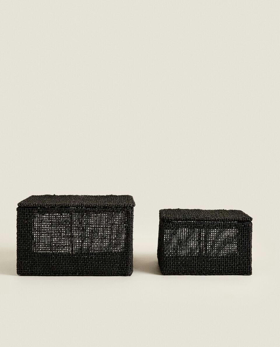 WOVEN BASKET WITH LID