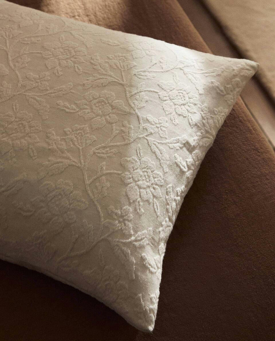 FLORAL EMBROIDERED CUSHION COVER