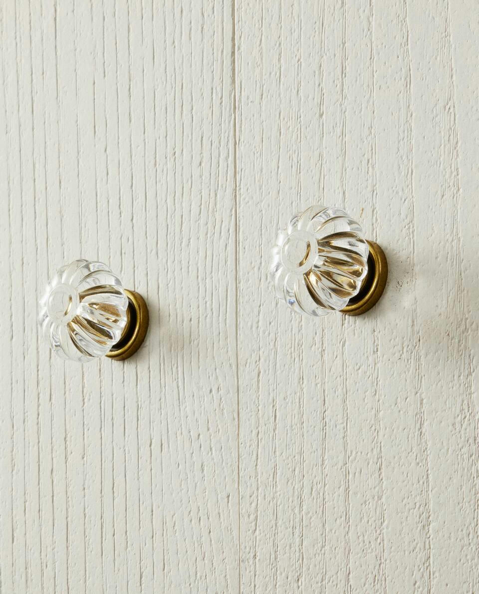 ACRYLIC FLOWER DOOR KNOB (PACK OF 2)