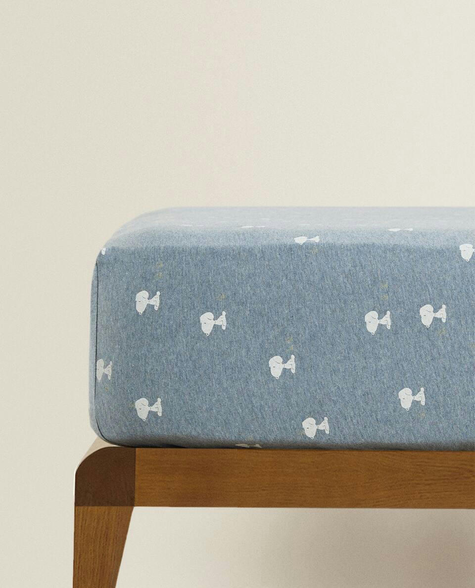 PEANUTS? COTTON JERSEY FITTED SHEET