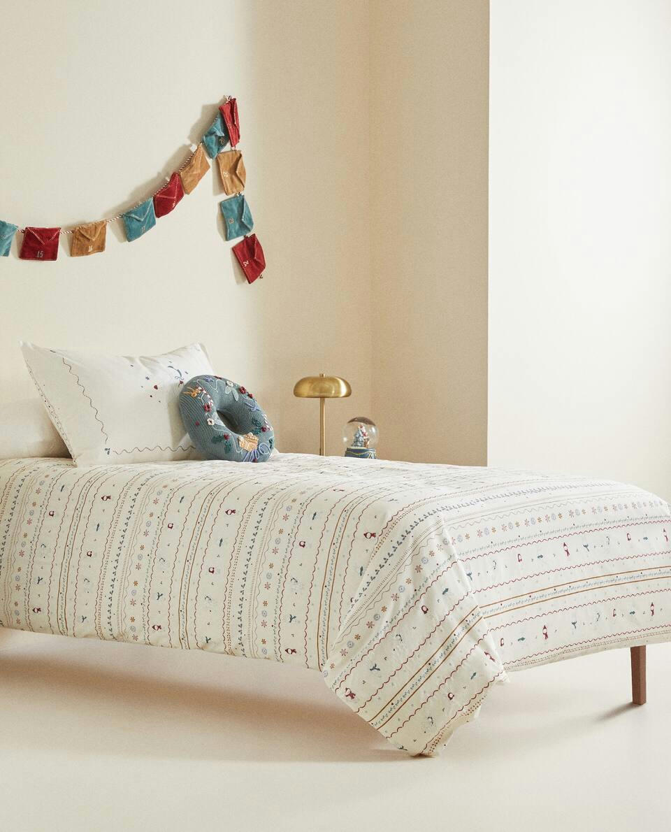 CHILDREN’S DUVET COVER WITH CHRISTMAS BUNNY RABBITS