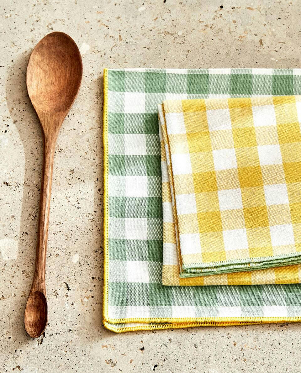 CHECK PRINT COTTON TEA TOWEL (PACK OF 2)