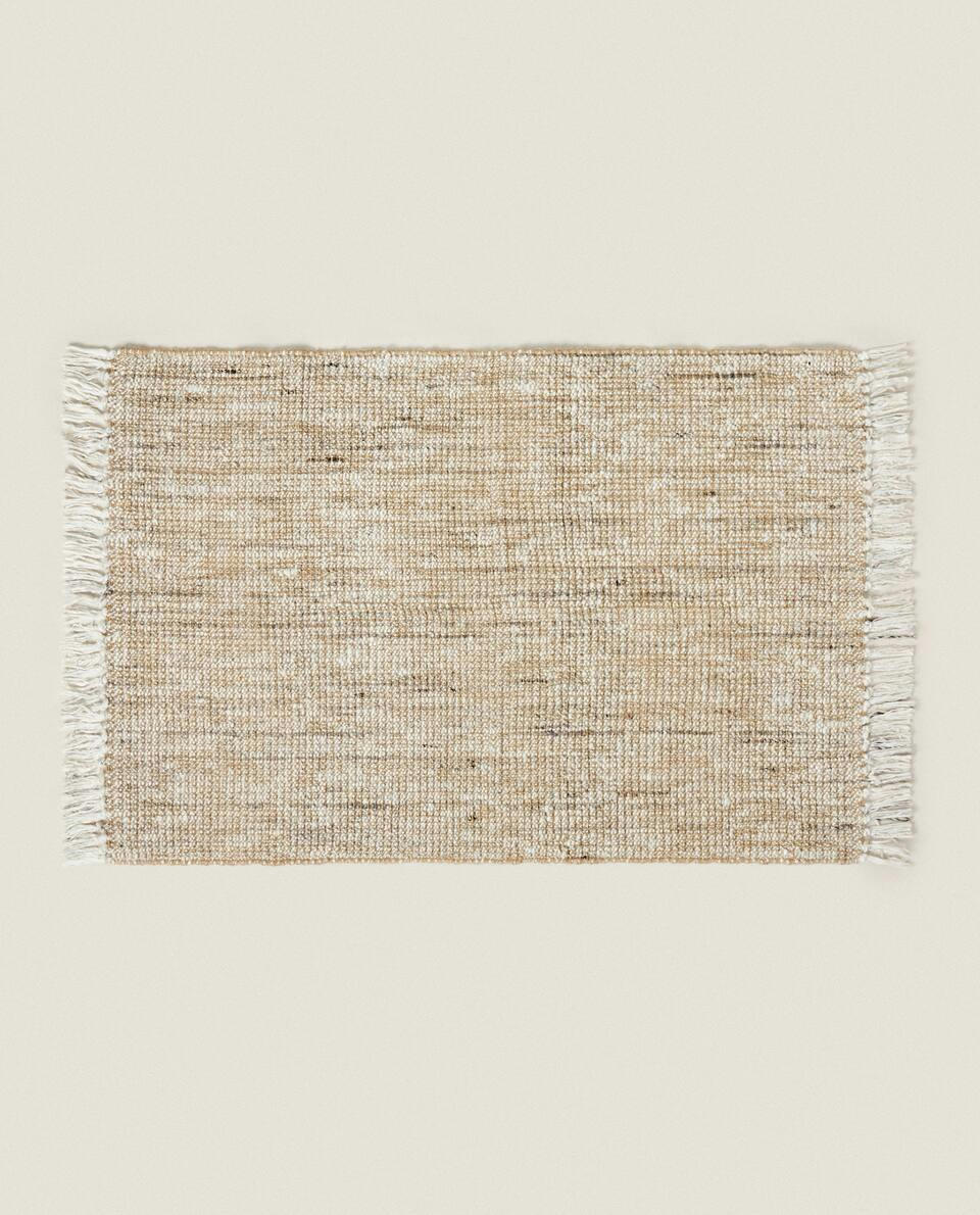 NON-SLIP FRINGED JUTE RUG