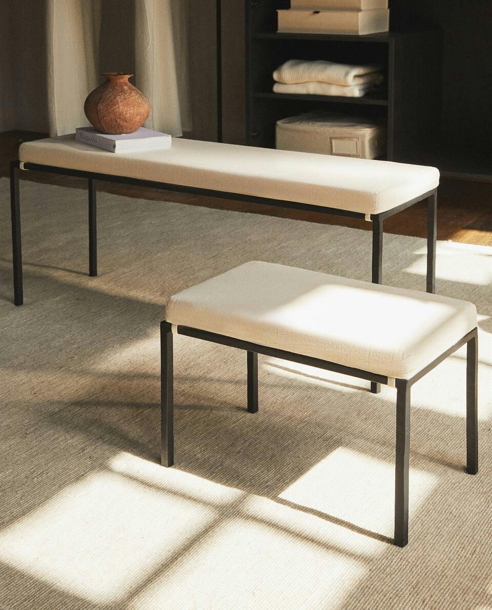 METAL BENCH WITH CUSHION