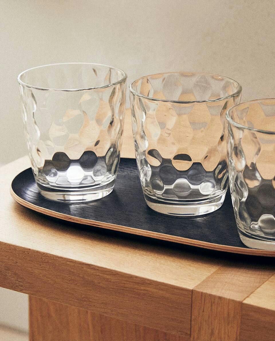 3-PACK OF RAISED CIRCLE DESIGN GLASSES