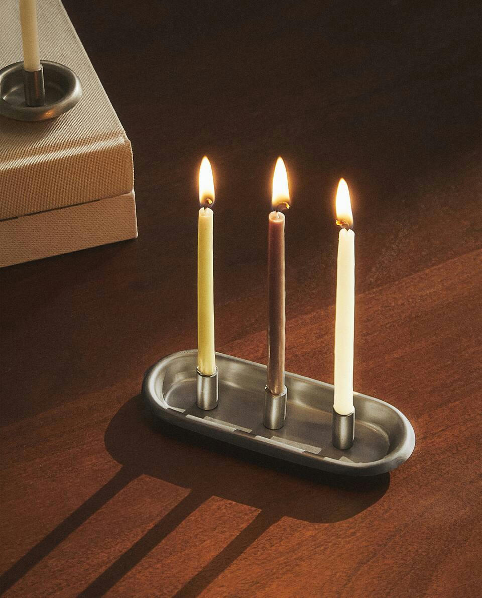 TRIPLE METAL TEALIGHT HOLDER