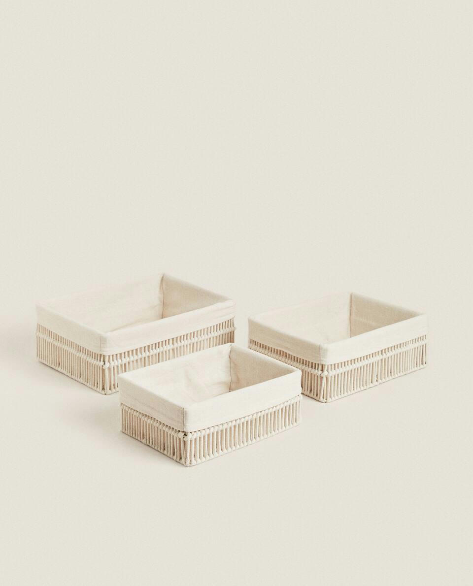 COTTON LINED BASKETS