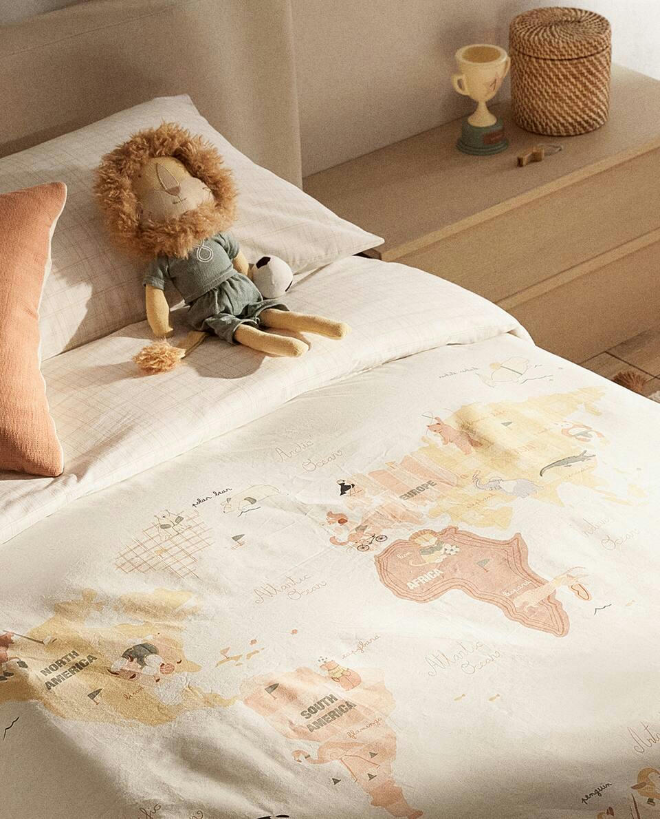 MAP PRINT DUVET COVER