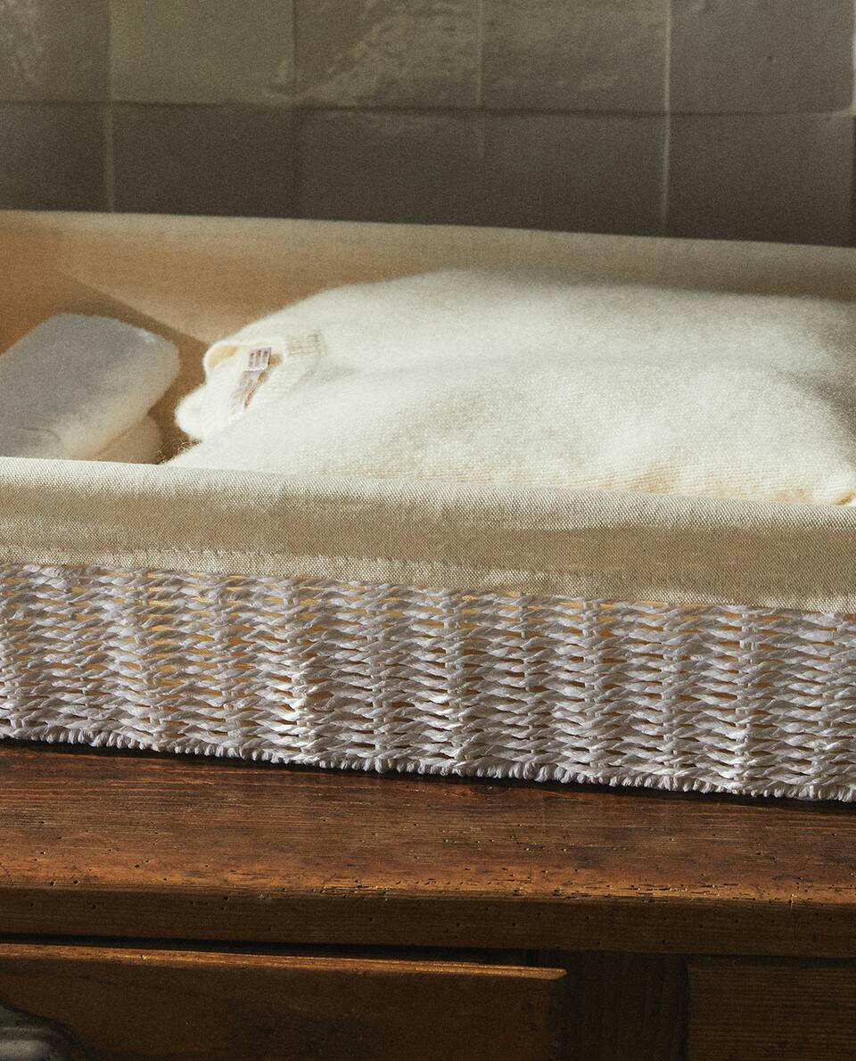 IRONING BASKET WITH FABRIC LINING