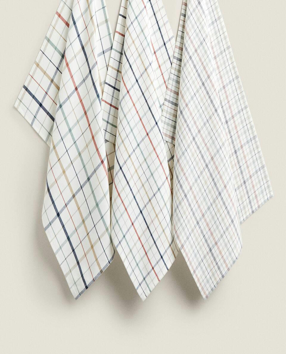 CHECK COTTON TEA TOWEL (PACK OF 3)