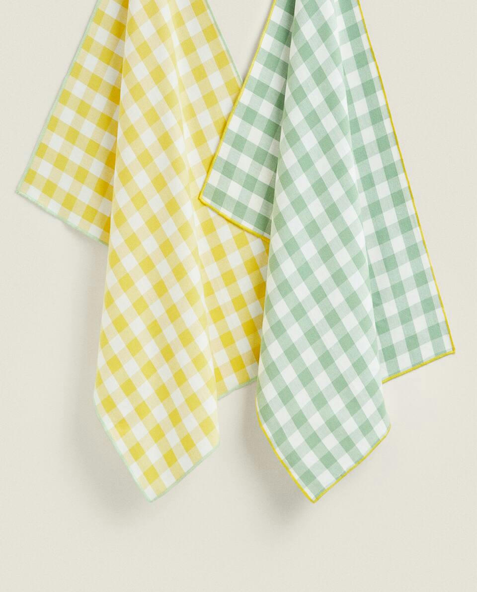 CHECK PRINT COTTON TEA TOWEL (PACK OF 2)