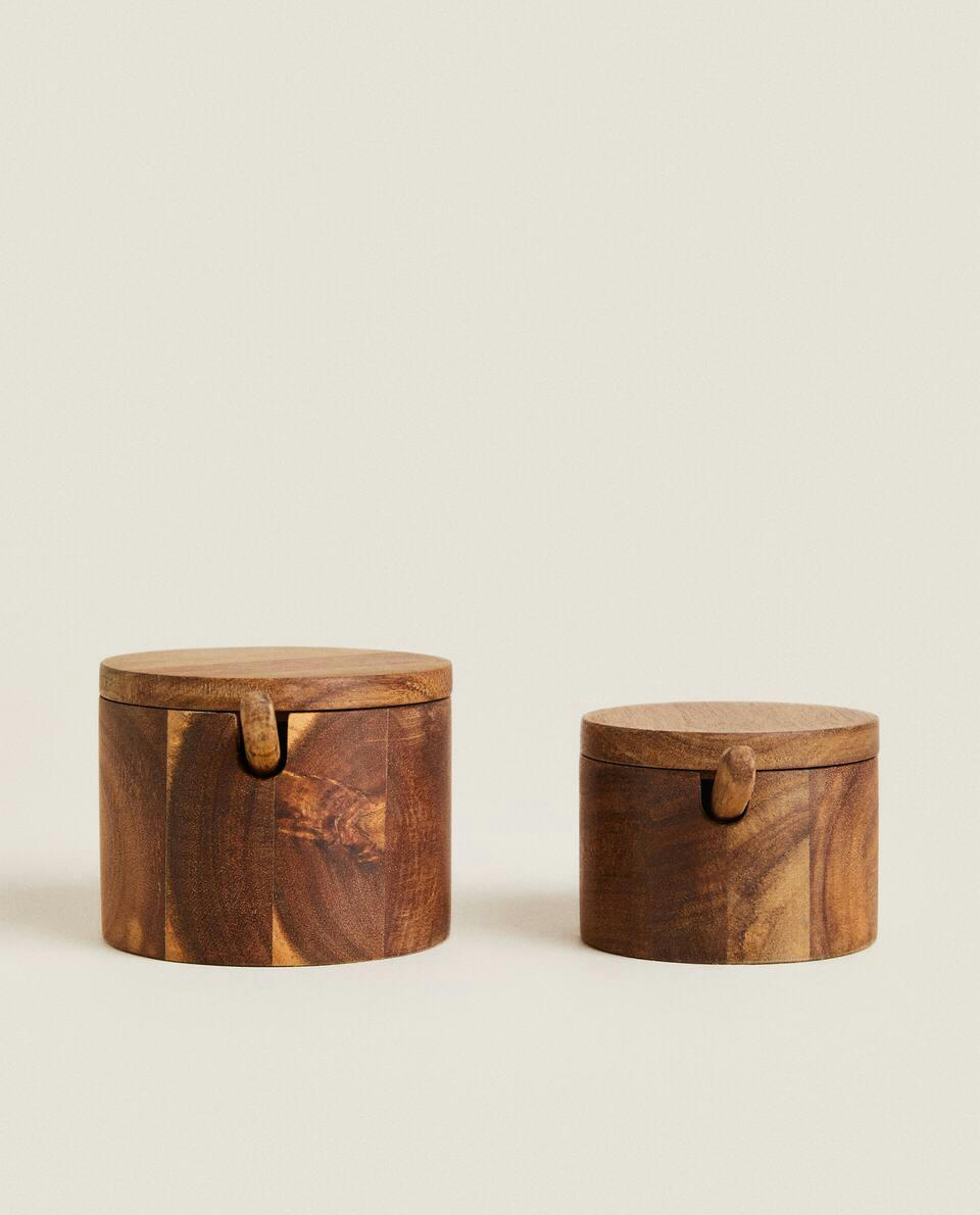 WOODEN SUGAR BOWL
