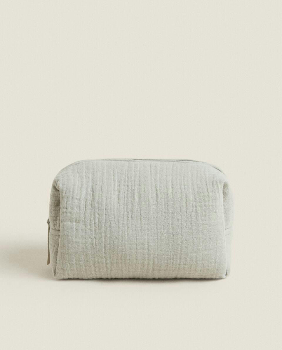 COTTON MUSLIN CLOVER TOILETRY BAG