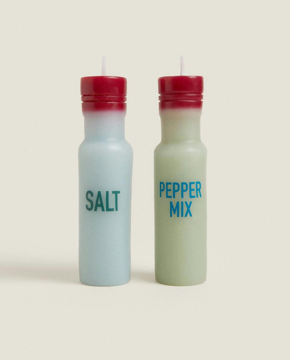 DECORATIVE SALT AND PEPPER CANDLE PACK (PACK OF 2)