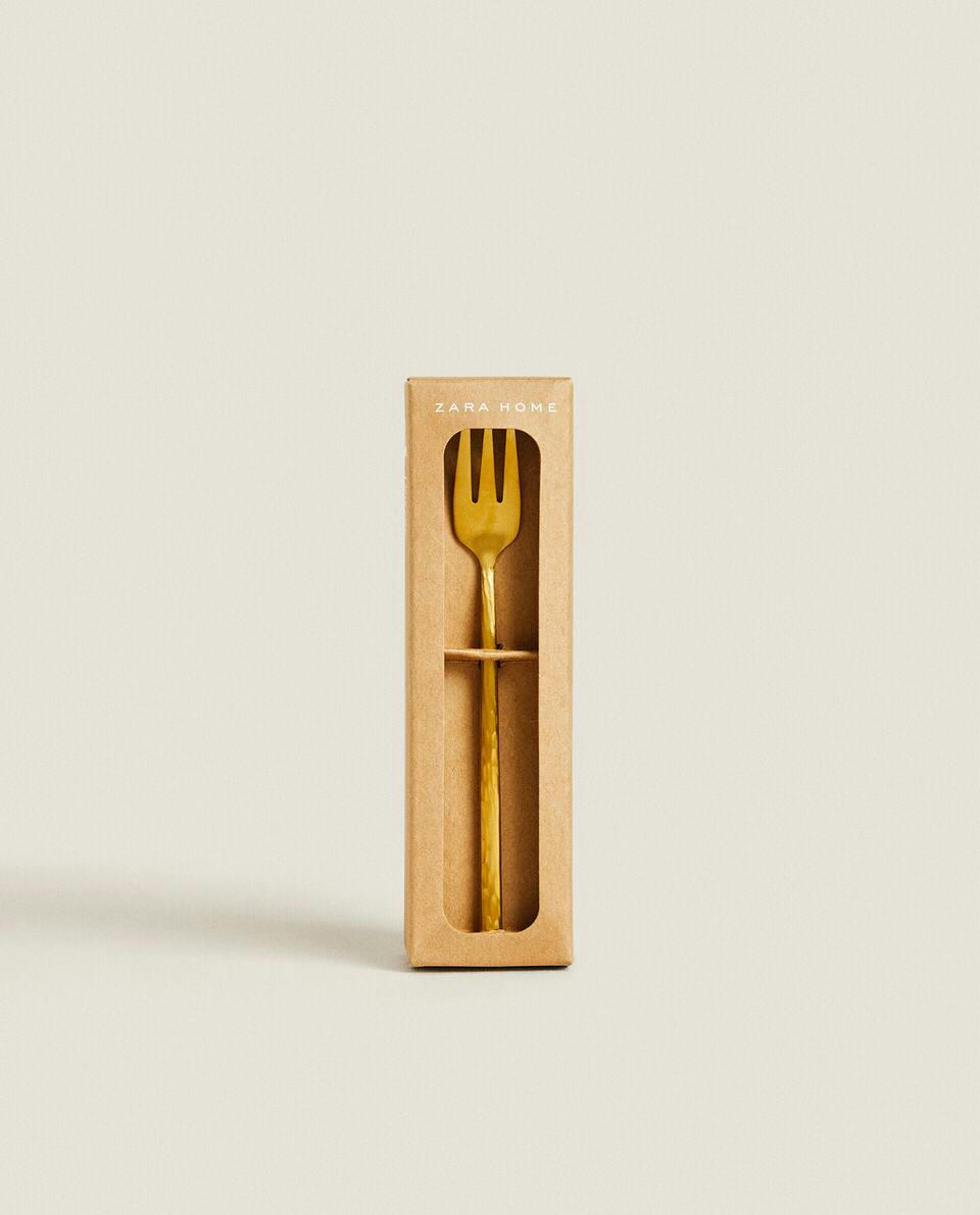 BOX 4 BRUNCH FORKS WITH HAMMERED HANDLE