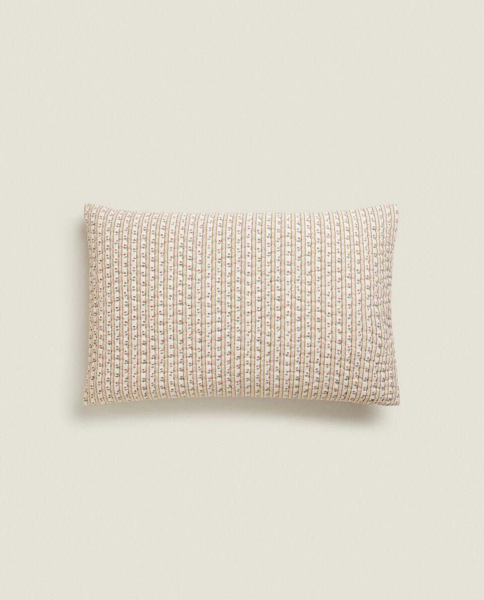 FLORAL COTTON CHRISTMAS CUSHION COVER