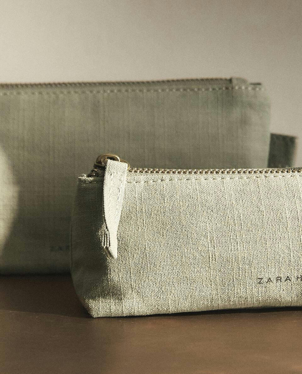 SMALL COTTON TOILETRY BAG