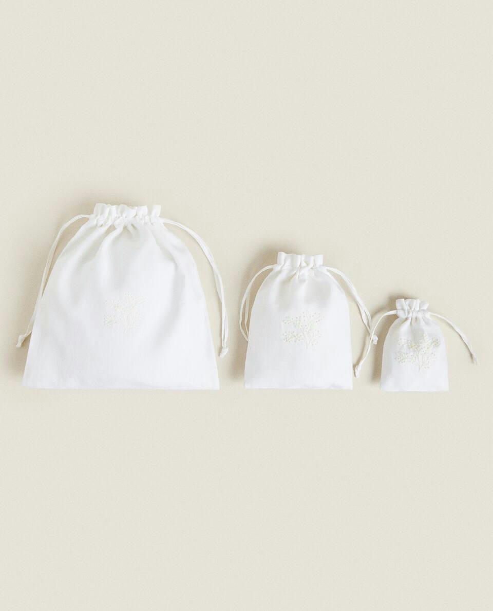 EMBROIDERED LINEN BAG