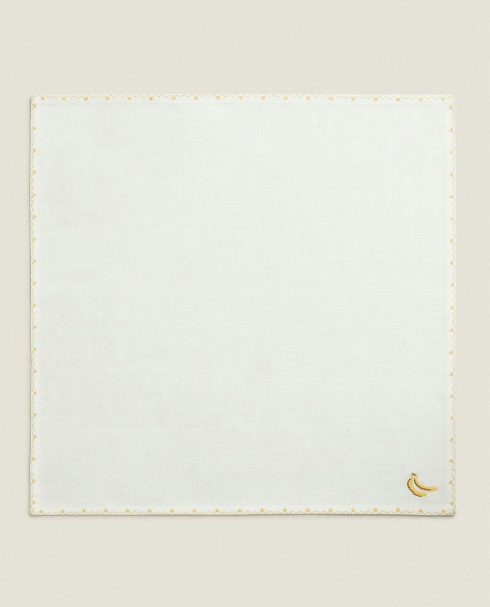 NAPKIN WITH EMBROIDERED BANANA (PACK OF 2)