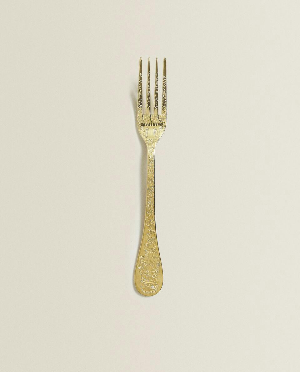 ENGRAVED GOLDEN FORK