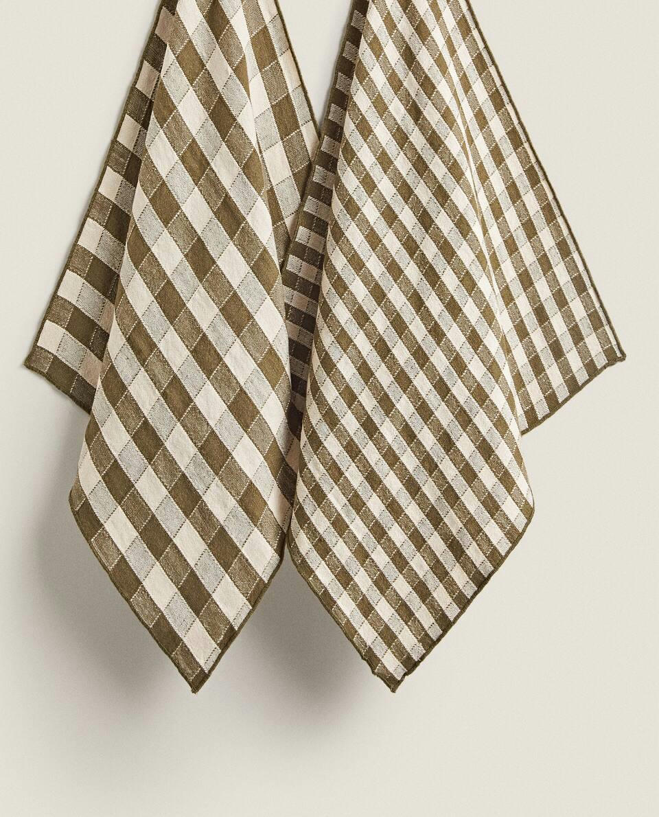 CHECK TEA TOWEL (PACK OF 2)