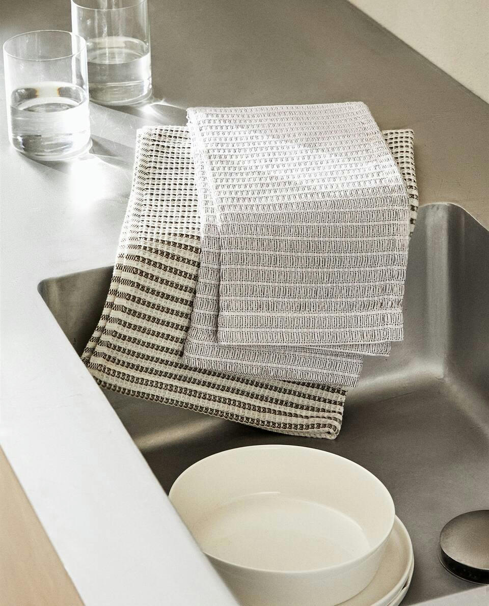 WAFFLE KNIT TEA TOWEL (PACK OF 2)