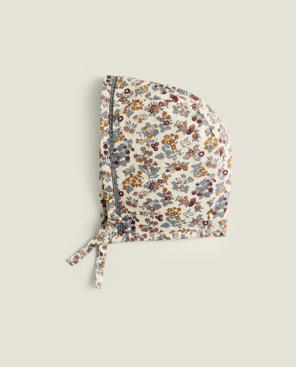 FLORAL PRINT FABRIC CHILDREN'S BONNET